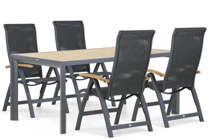 Presto Tarenta/Borello 180 cm dining tuinset 5-delig - Grijs-antraciet