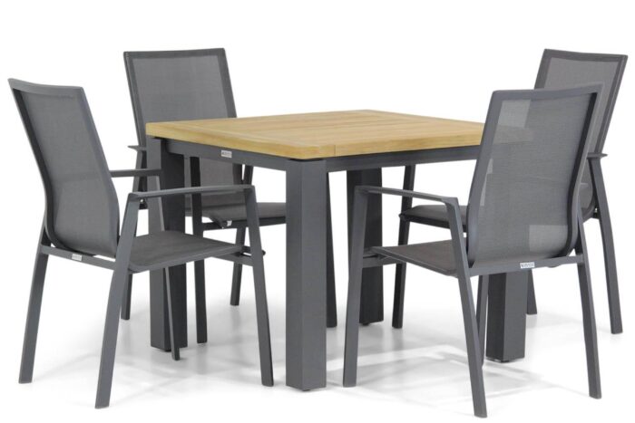 Lifestyle Garden Furniture Ultimate/Veneto 90 cm dining tuinset 5-delig – Grijs-antraciet