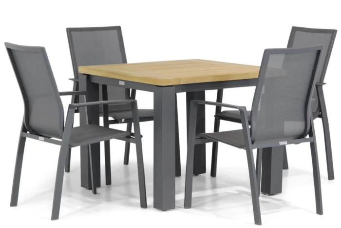 Lifestyle Garden Furniture Ultimate/Veneto 90 cm dining tuinset 5-delig - Grijs-antraciet