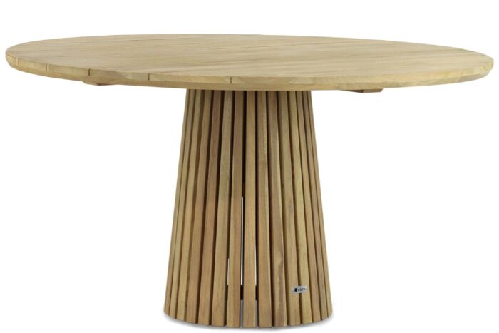 Coco Fungo dining tuintafel 140 cm Ø – Old teak greywash