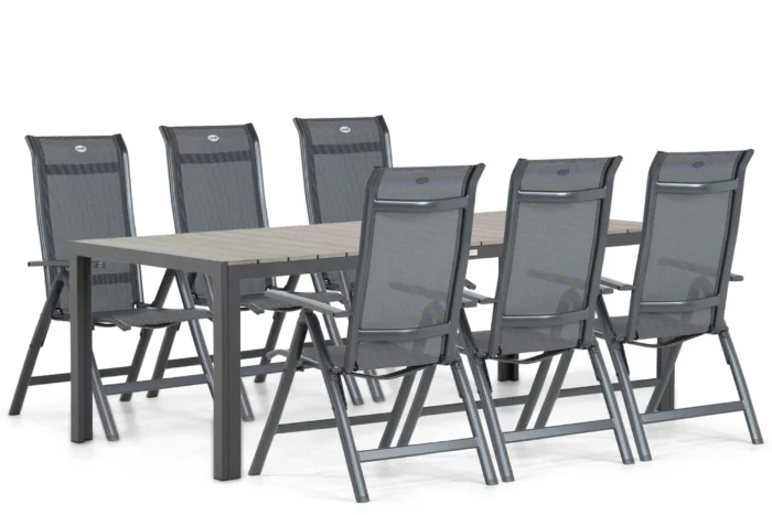 Hartman Alice/Young 217 cm dining tuinset 7-delig - Grijs-antraciet