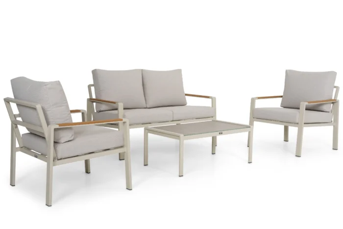Domani Furniture Leaf stoel-bank loungeset 4 delig - Zand/Beige