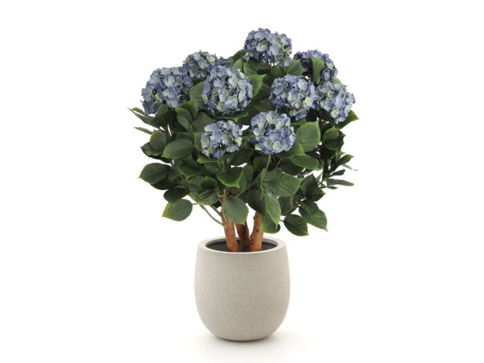 Designplants/Luca Lifestyle Hortensia kunstplant (h:80cm) met Grigio Balloon bloempot Laagste prijsgarantie! – Blauw