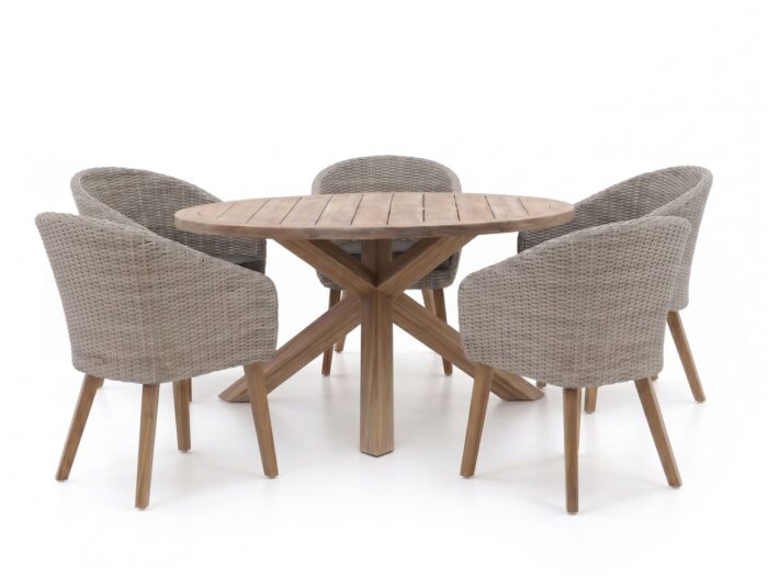 Intenso Furniture Intenso Tropea/ROUGH-Y ø150cm dining tuinset 6-delig Laagste prijsgarantie!