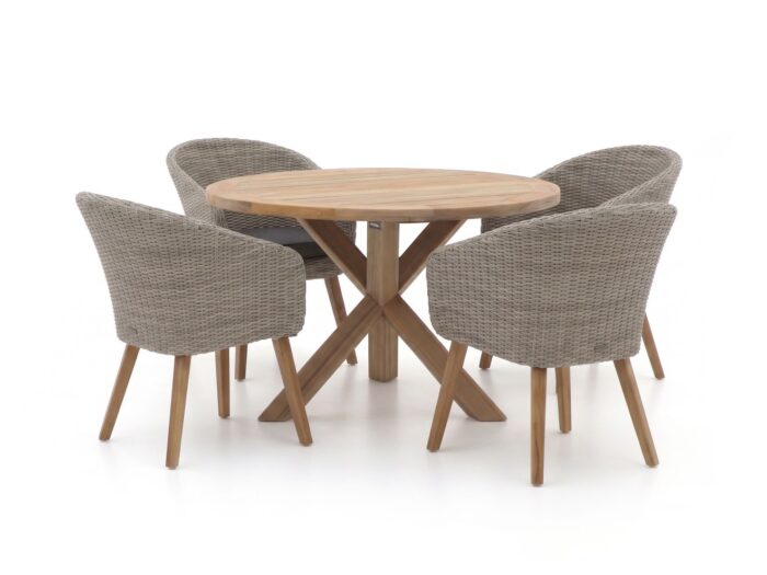 Intenso Furniture Intenso Tropea/ROUGH-Y ø120cm dining tuinset 5-delig Laagste prijsgarantie!