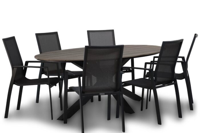 Lifestyle Garden Furniture Ultimate/Matara 220 cm dining tuinset 7-delig – Grijs-antraciet