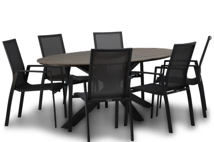 Lifestyle Garden Furniture Ultimate/Matara 220 cm dining tuinset 7-delig - Grijs-antraciet