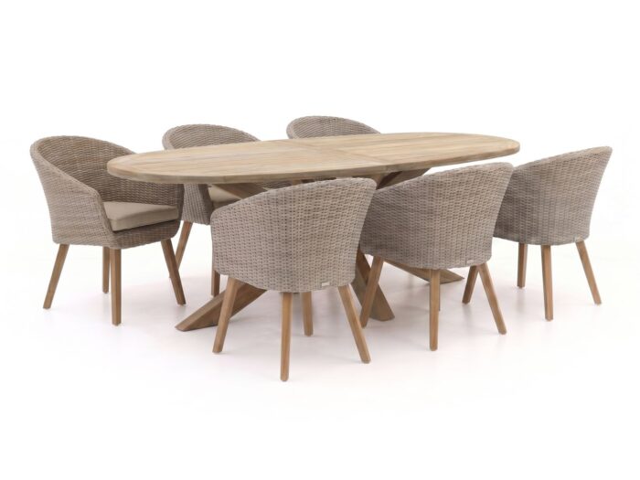 Intenso Furniture Intenso Tropea/ROUGH-Y Ellips 240cm dining tuinset 7-delig Laagste prijsgarantie! – Bruin