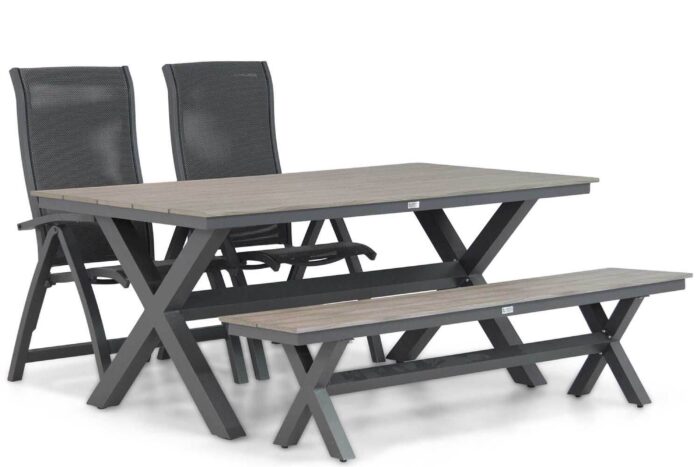 Presto Tarenta/Forest 180 cm dining tuinset 4-delig – Grijs-antraciet
