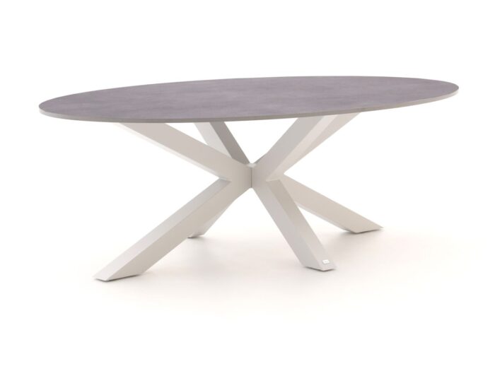 Bellagio tuinmeubelen Induno Ellips dining tuintafel 200x110cm – Wit