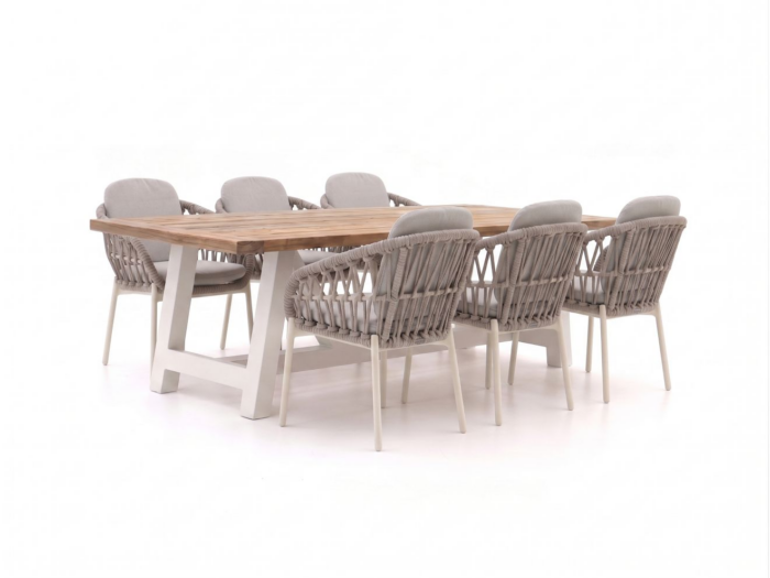 Bellagio tuinmeubelen Cupello/Bresimo 260cm dining tuinset 7-delig – Bruin