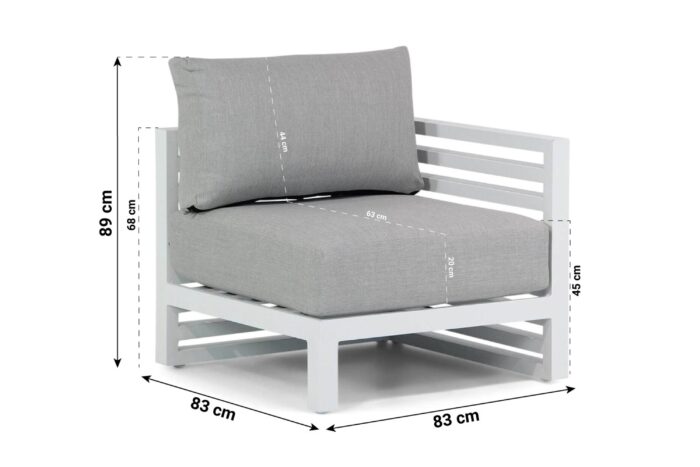 Santika Furniture Jaya eind module (met 1 rugkussen) – Wit