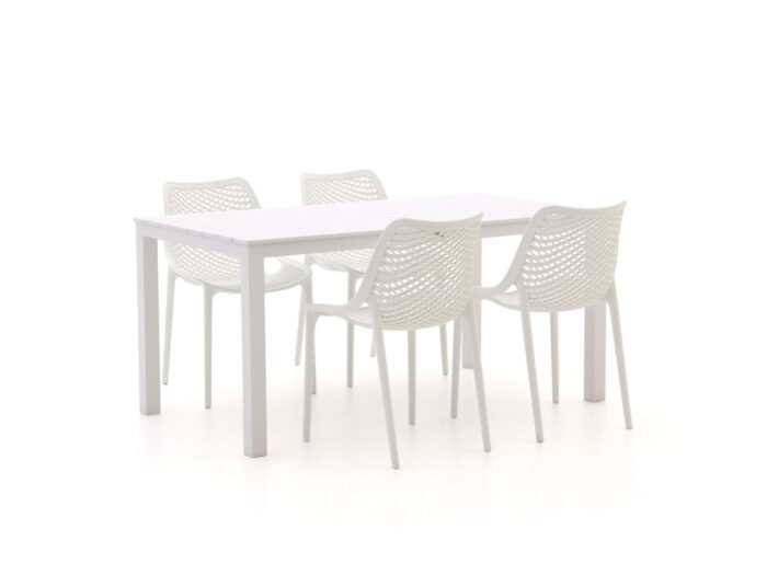 Forza Furniture Forza Ripi/Menzano 160cm dining tuinset 5-delig stapelbaar Laagste prijsgarantie! – Wit