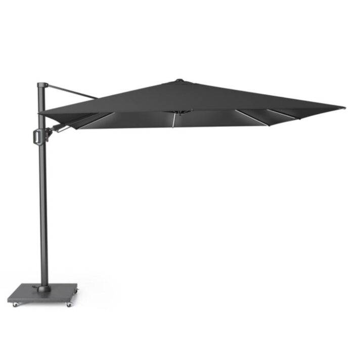Platinum Challenger T² Glow zweefparasol premium doek | 300x300cm | Faded Black – Zwart