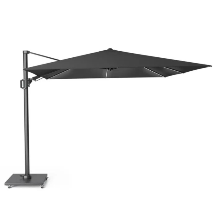 Platinum Challenger T² Glow zweefparasol premium doek | 300x300cm | Faded Black - Zwart