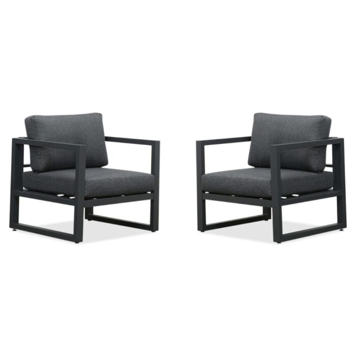 LUX outdoor living Cordoba loungestoel tuin set van 2 | aluminium | antraciet