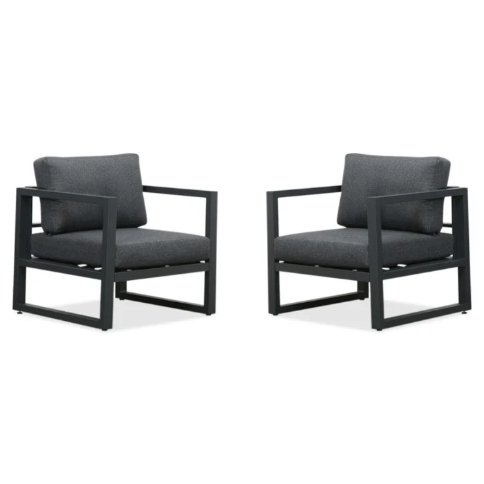 LUX outdoor living Cordoba loungestoel tuin set van 2 | aluminium | antraciet