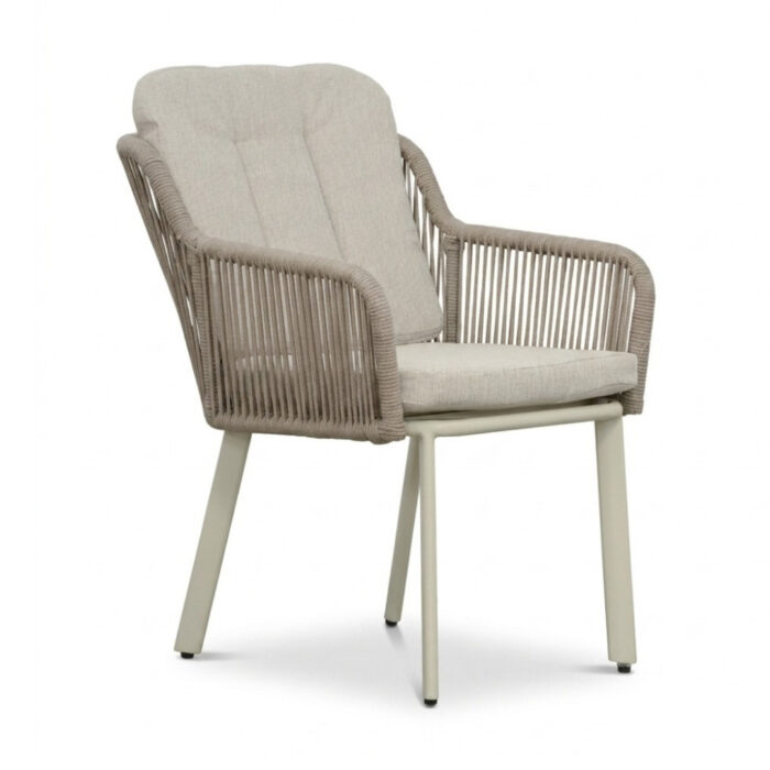 LUX outdoor living Italo dining tuinstoel | touw + aluminium | Almond Beige