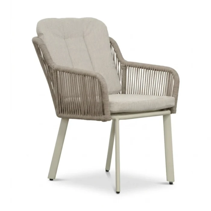 LUX outdoor living Italo dining tuinstoel | touw + aluminium | Almond Beige