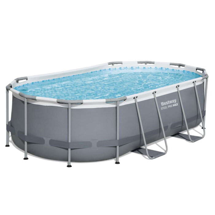 Bestway Zwembad steel pro max set ovaal grijs 427