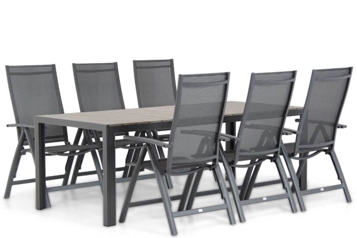 Presto Donato/Young 217 cm dining tuinset 7-delig – Grijs-antraciet