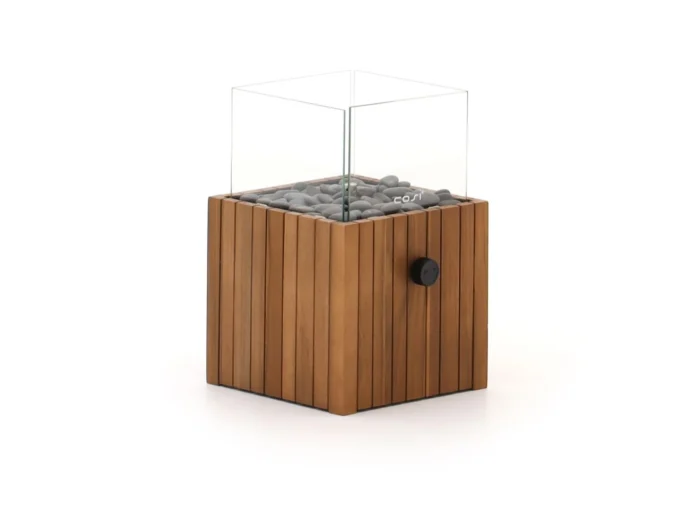 Cosiscoop Timber square gaslantaarn 20x20x30cm - Bruin