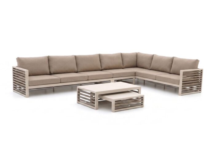 Bellagio tuinmeubelen Cadora hoek loungeset 5-delig rechts 7-zits – Taupe