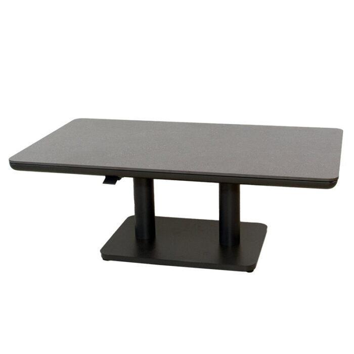 Oosterik home Sedalia verstelbare lounge tafel grey B 140 x D 80 x H 51 72 cm