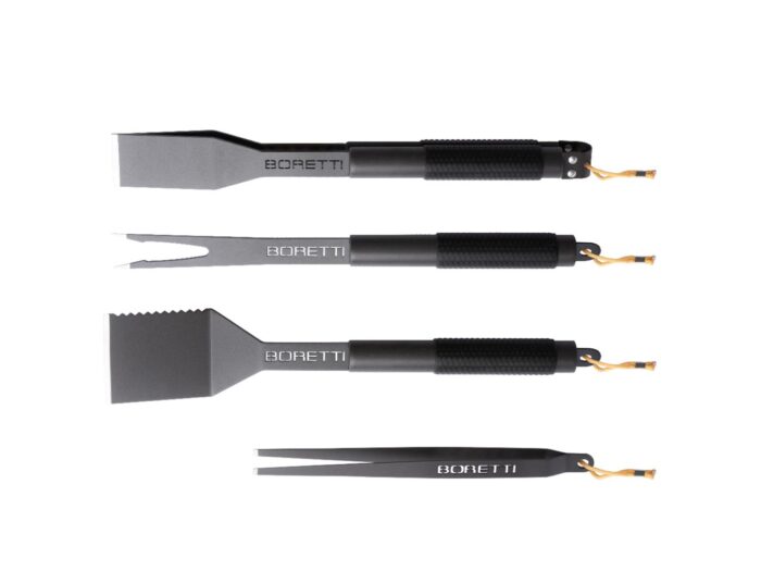 Boretti + 15% kassakorting | barbecue grill gereedsschapsset 4-delig (tang, spatel, vork, pincet) – Grijs