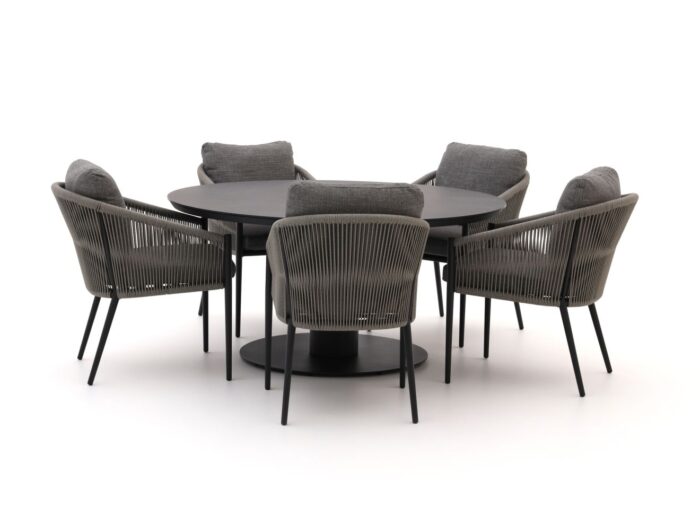 Bellagio tuinmeubelen + 10% kassakorting | Bellagio Mineo/La Fonte ø 150cm dining tuinset 6-delig – Grijs