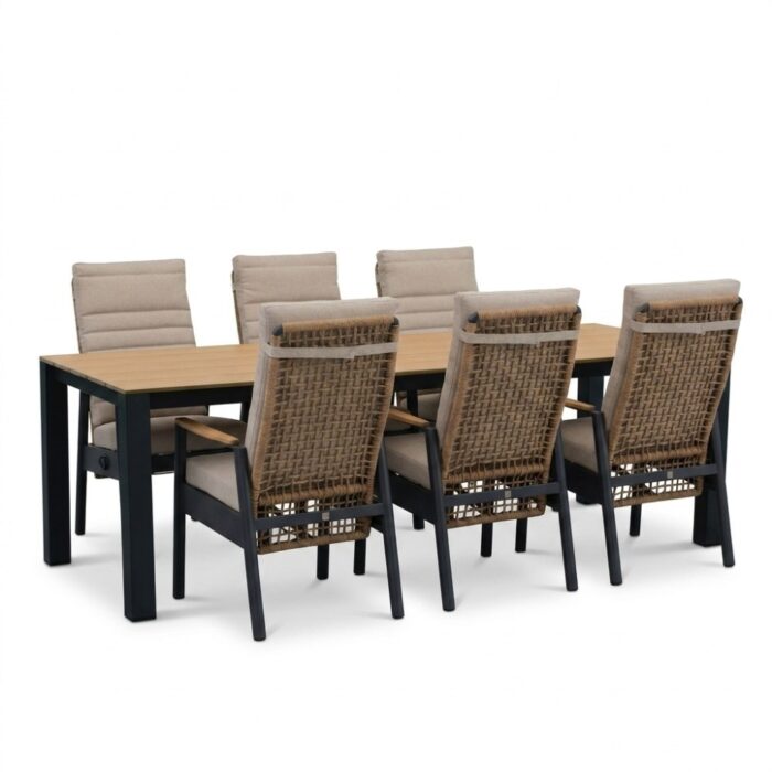LUX outdoor living Manhattan/Boston dining tuinset | 6 personen | polywood + aluminium | 240cm