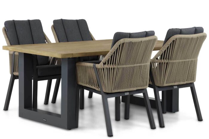 Lifestyle Garden Furniture Verona/Talai 180 cm dining tuinset 5-delig – Taupe-naturel-bruin
