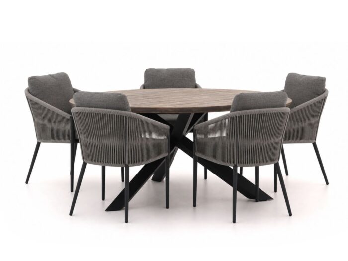 Bellagio tuinmeubelen + 15% kassakorting | Bellagio Mineo/ROUGH-Y ø 150cm dining tuinset 6-delig
