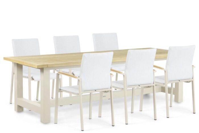 Lifestyle Garden Furniture Brandon/San Francisco 260 cm dining tuinset 7-delig – Taupe-naturel-bruin