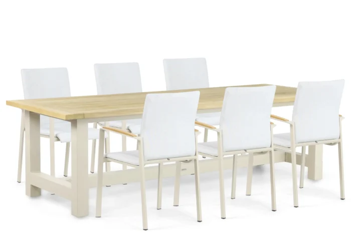 Lifestyle Garden Furniture Brandon/San Francisco 260 cm dining tuinset 7-delig - Taupe-naturel-bruin