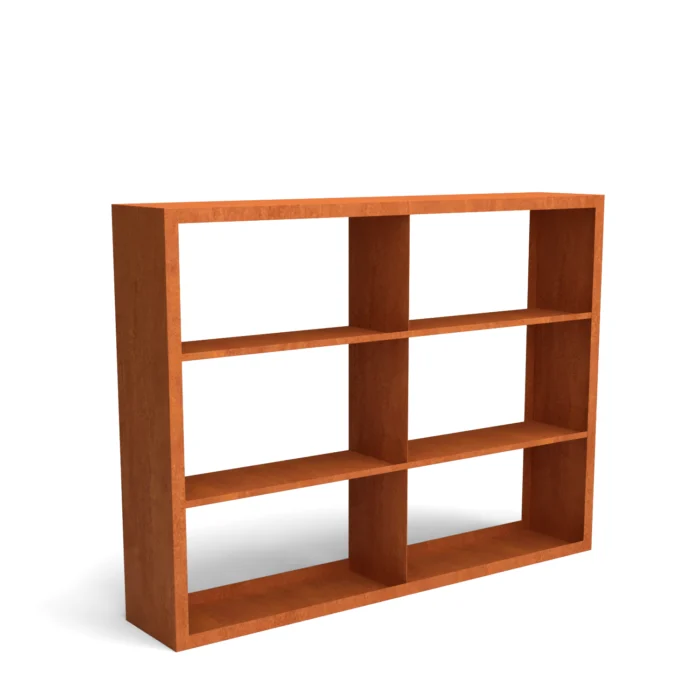 Geroba Egura cortenstaal houtopslag onderverdeling 6 vakken 2000x385x1500 mm - bruin