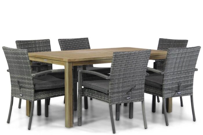 Domani Furniture Albergo/Weston 160 cm dining tuinset 7-delig – Grijs-antraciet