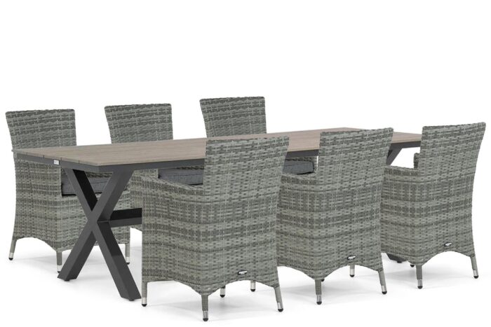 Domani Furniture Miami/Forest 240 cm dining tuinset 7-delig – Grijs-antraciet