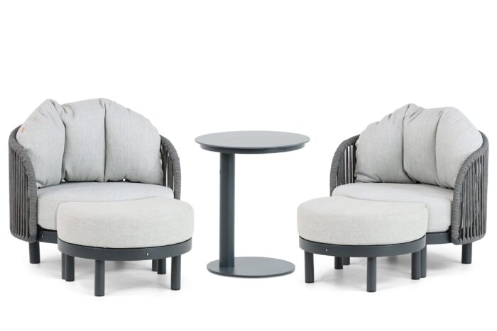 Santika Furniture Nanda bistroset 5-delig – Grijs-antraciet