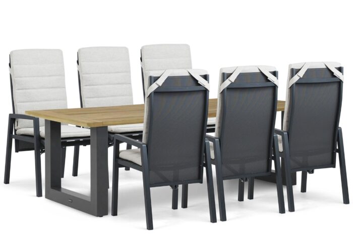 Lifestyle Garden Furniture Vivaro/Cardiff 240×100 cm dining tuinset 7-delig – Grijs-antraciet