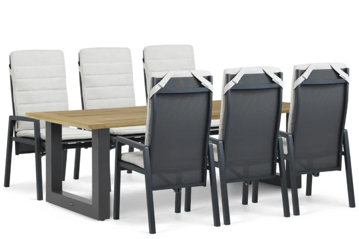 Lifestyle Garden Furniture Vivaro/Cardiff 240x100 cm dining tuinset 7-delig - Grijs-antraciet