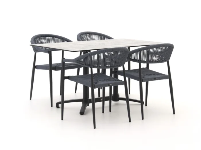Manifesto Furniture Belpasso/Canzo 140cm dining tuinset 5-delig inklapbaar stapelbaar