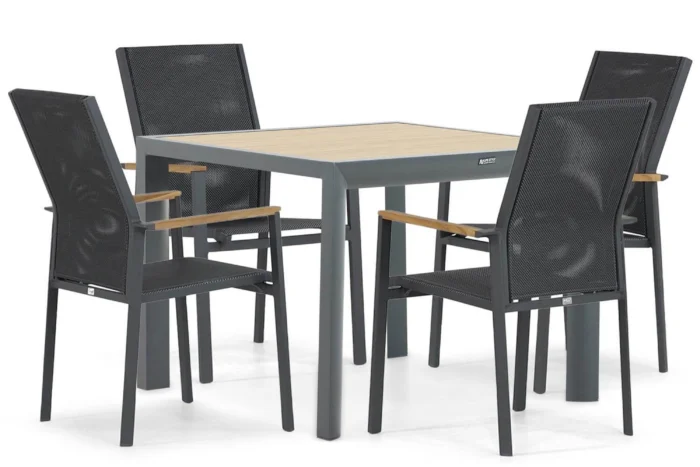 Presto Ricadi/Borello 100 cm dining tuinset 5-delig - Grijs-antraciet
