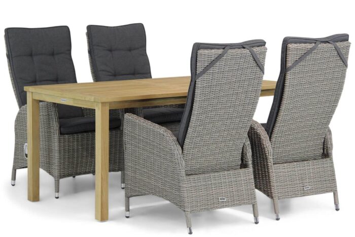 Garden Collections Lincoln/Weston 160 cm dining tuinset 5-delig – Grijs-antraciet