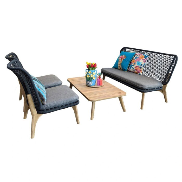 Buitengewoon de boet Vergalda Sofa Loungeset Antraciet – bruin;grijs