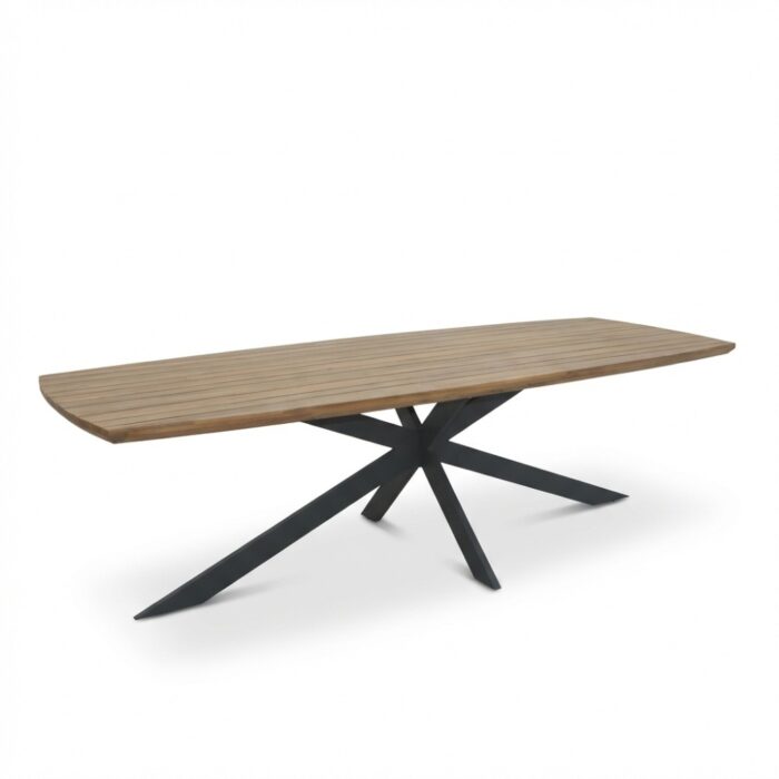 LUX outdoor living Salo dining tuintafel 8 personen | hardhout + staal | teaklook | 280cm Deens ovaal – Light Teak