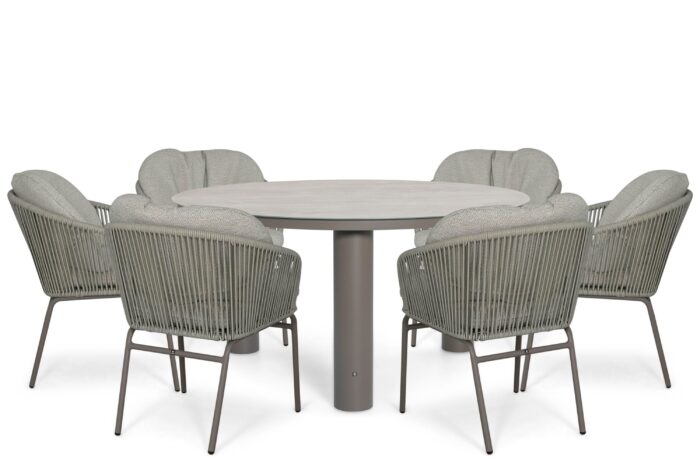 Coco Livo/Arancia 150 cm dining tuinset 7-delig – Taupe-naturel-bruin