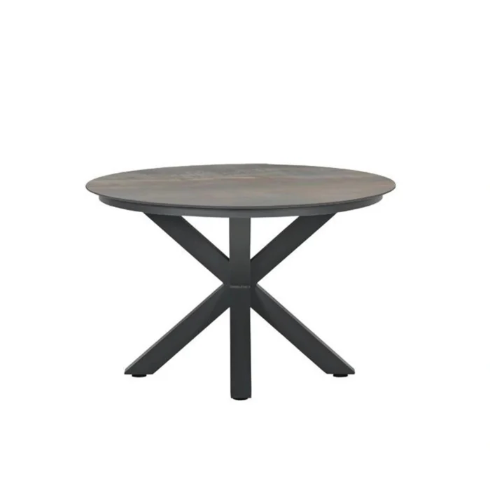 Garden impressions Lowland Tuintafel Rome Bronze dia. 120 cm - bruin;grijs