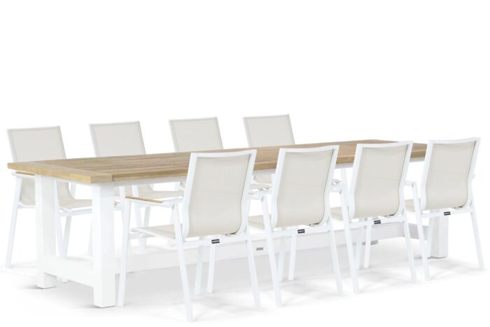 Lifestyle Garden Furniture Fiora/Los Angeles 300 cm dining tuinset 9-delig – Wit
