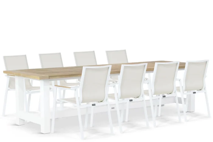 Lifestyle Garden Furniture Fiora/Los Angeles 300 cm dining tuinset 9-delig - Wit